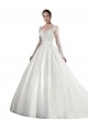 White Illusion Neck Long Sleeves A-Line Wedding Dress Windon