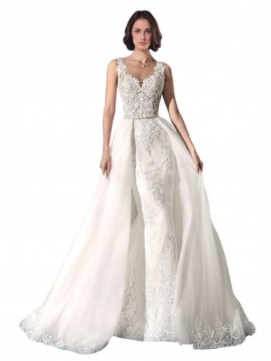 White Sweetheart Sleeveless Mermaid Wedding Dress Windon
