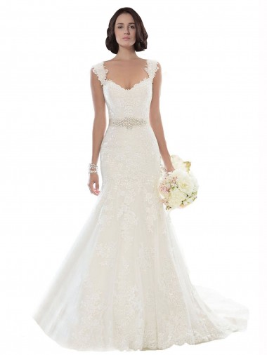White Off the Shoulder Sleeveless Mermaid Beach Wedding Dress Windon