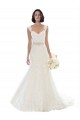 White Off the Shoulder Sleeveless Mermaid Beach Wedding Dress Windon