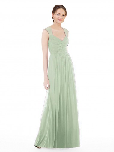Sage Sweetheart Cap Sleeves A-Line Formal Dress / Bridesmaid Dress Windon