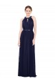 Dark Navy High Neck Sleeveless A-Line Bridesmaid Dress / Formal Dress Windon