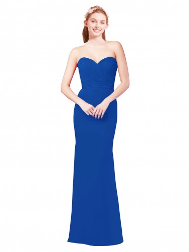 Royal Blue Sweetheart Sleeveless A-Line Bridesmaid Dress / Evening Gowns Windon
