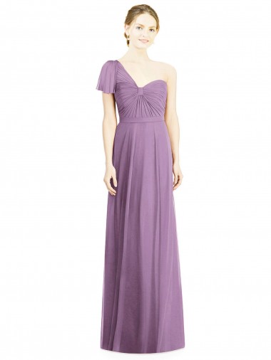 Dark Lavender Sweetheart Flutter Sleeves Open Back A-Line Formal Dress / Bridesmaid Dress Windon