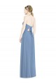 Dusty Blue Halter Neck Sleeveless Low Back A-Line Bridesmaid Dress Windon