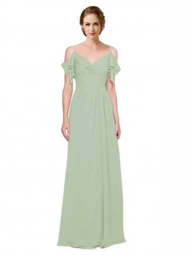 Smoke Green Sweetheart Sleeveless Low Back A-Line Bridesmaid Dress Windon