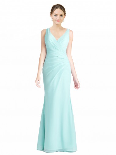 Waterfall V-Neck Sleeveless Mermaid Bridesmaid Dress Windon