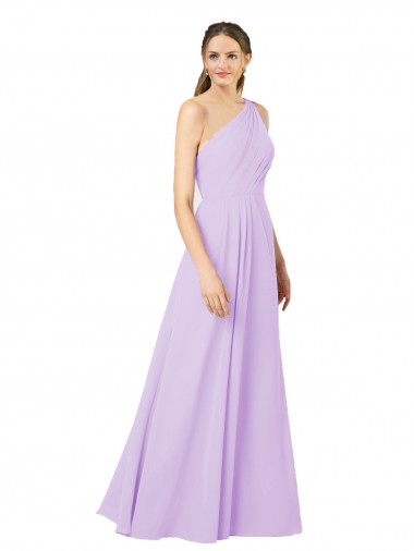 Lilac One Shoulder Sleeveless Sheath Formal Evening Gown / Bridesmaid Dress Windon