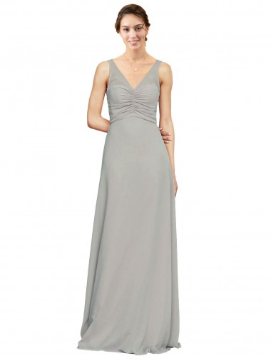 Silver Sweetheart Sleeveless Soft Chiffon A-Line Bridesmaid Dress Windon