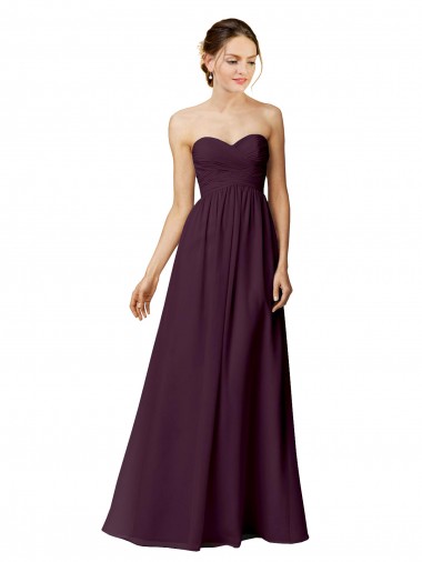 Grape Strapless Sleeveless A-Line Bridesmaid Dress / Evening Dress Windon