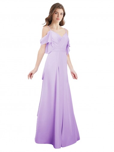 Lilac Sweetheart Cold Shoulder A-Line Formal Dress / Bridesmaid Dress Windon