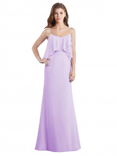 Lilac Scoop Neck Sleeveless Low Back A-Line Bridesmaid Dress / Evening Dress Windon