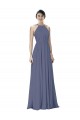 Silver Stone Halter Neck Sleeveless Open Back A-Line Formal Dress / Bridesmaid Dress Windon
