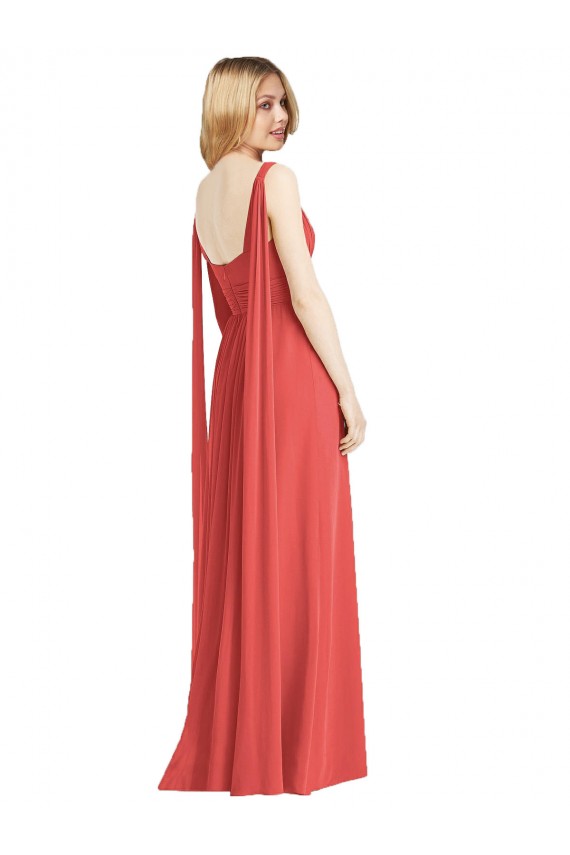 Firecracker V-Neck Sleeveless Low Back A-Line Bridesmaid Dress Windon