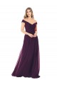 Grape Off the Shoulder Sleeveless A-Line Bridal Party Dress Windon