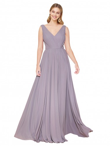Dusty Rose High Neck Sleeveless V-Back A-Line Formal Evening Gown / Prom Dress / Bridesmaid Dress Windon