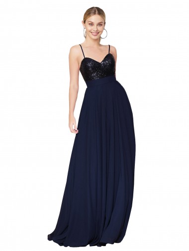 Dark Navy High Neck Sleeveless A-Line Semi Formal Evening Dress / Prom Dress / Bridesmaid Dress Windon