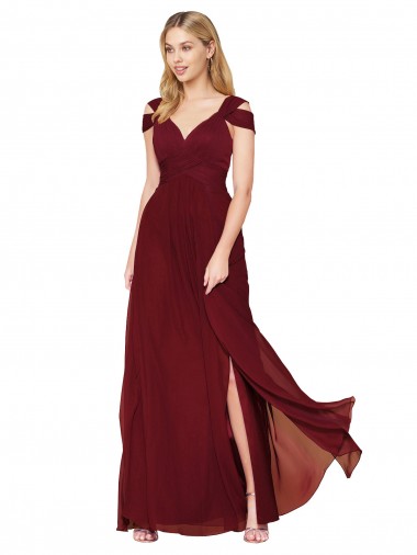 Burgundy High Neck Sleeveless A-Line Formal Evening Gown / Prom Dress / Bridesmaid Dress Windon