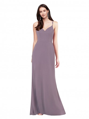 Dark Lavender Sweetheart Sleeveless Open Back Column Formal Evening Gown / Bridesmaid Dress Windon