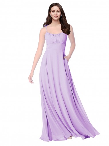 Lilac Scoop Neck Sleeveless A-Line Bridal Party Dress Windon