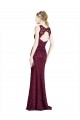 Burgundy Gold High Neck Sleeveless Keyhole Back A-Line Prom Dress / Bridesmaid Dress Windon
