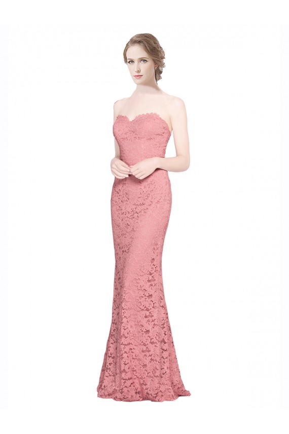 Salmon Strapless Sleeveless Mermaid Formal Dress / Bridesmaid Dress Windon