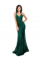 Dark Green V-Neck Sleeveless Open Back Mermaid Black Tie Evening Gown / Prom Dress / Bridesmaid Dress Windon
