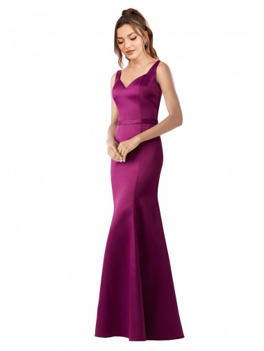 Merlot Bateau Neck Sleeveless Open Back Sheath Black Tie Evening Gown / Prom Dress / Bridesmaid Dress Windon