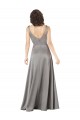 Pearl Grey V-Neck Sleeveless A-Line Formal Evening Gown / Prom Dress / Bridesmaid Dress Windon