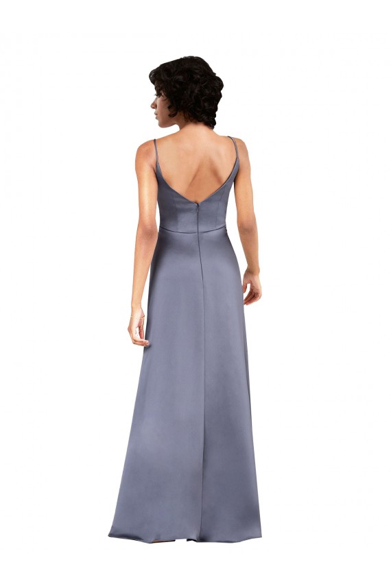 Black V-Neck Sleeveless Column Formal Evening Gown / Prom Dress / Bridesmaid Dress Windon