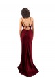 Burgundy Cowl Neck Sleeveless Open Back Silk like Satin Sheath Formal Evening Gown / Prom Dress / Bridesmaid Dress Windon