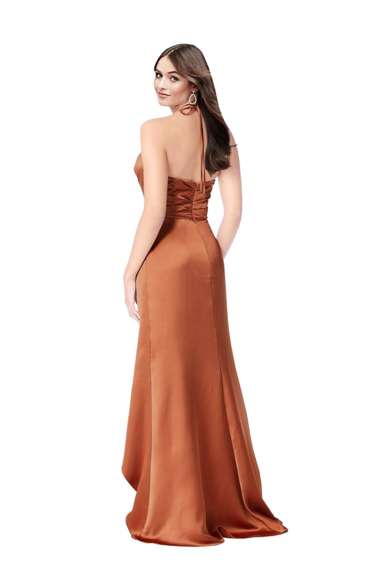 Orange Sweetheart Sleeveless Low Back A-Line High Low Evening Gown / Prom Dress / Bridesmaid Dress Windon