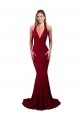 Burgundy V-Neck Sleeveless Open Back Mermaid Formal Evening Gown / Prom Dress / Bridesmaid Dress Windon
