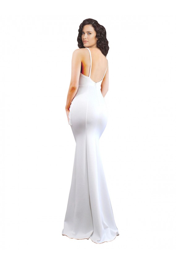 White High Neck Sleeveless Low Back Mermaid Black Tie Evening Gown / Prom Dress / Bridesmaid Dress Windon
