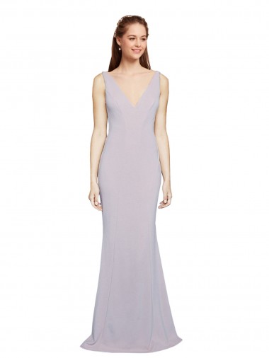 Arctic Lilac V-Neck Sleeveless Keyhole Back Mermaid Formal Evening Gown / Prom Dress / Bridesmaid Dress Windon