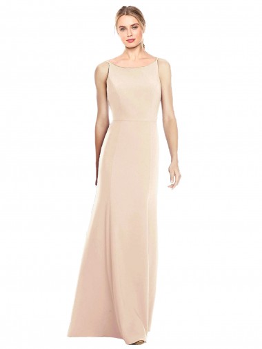 Nude Bateau Neck Sleeveless Open Back Trumpet Semi Formal Evening Dress / Prom Dress / Bridesmaid Dress Windon
