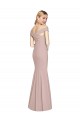 Dusty Pink Off the Shoulder Sleeveless Open Back Trumpet Semi Formal Evening Dress / Prom Dress / Bridesmaid Dress Windon