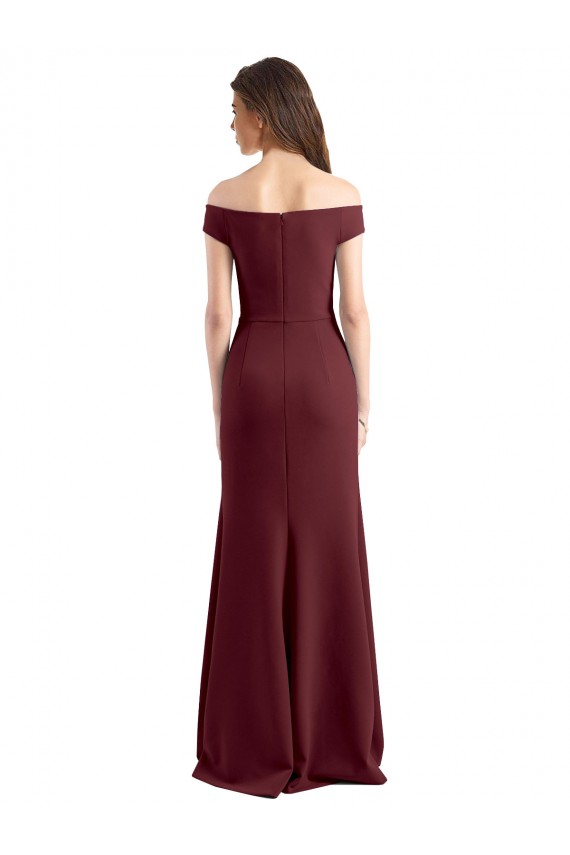 Burgundy Gold High Neck Sleeveless Sheath Prom Dress / Bridesmaid Dress Windon