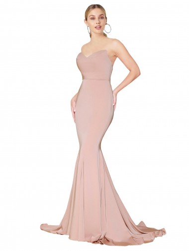 Mauve High Neck Sleeveless Low Back Mermaid Formal Dress / Bridesmaid Dress Windon