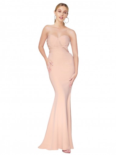 Nude High Neck Sleeveless Mermaid Formal Dress / Bridesmaid Dress Windon