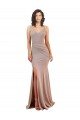 Dusty Pink V-Neck Sleeveless Low Back Mermaid Black Tie Evening Gown / Prom Dress / Bridesmaid Dress Windon
