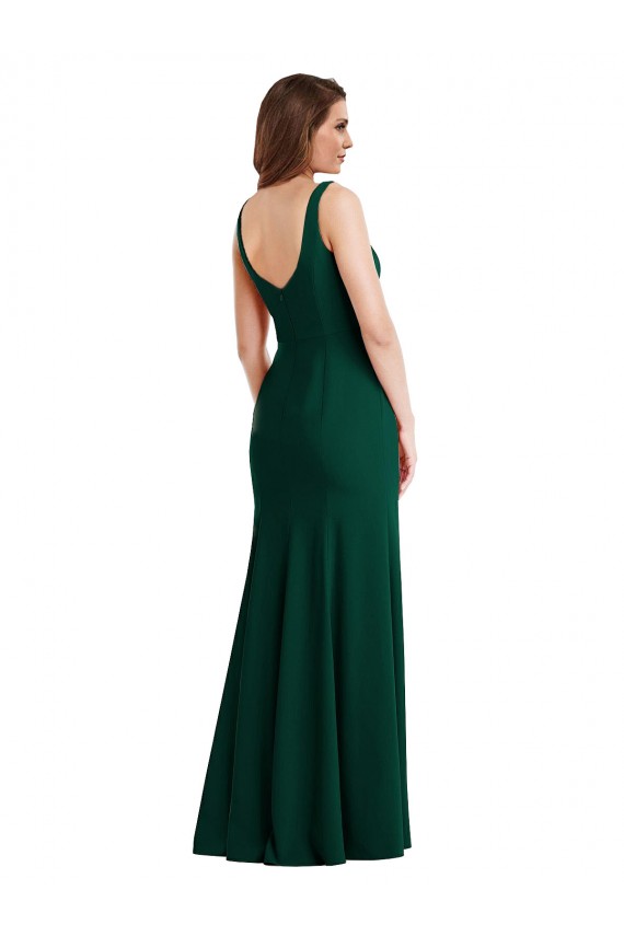 Midnight Green Square Neck Sleeveless Trumpet Semi Formal Evening Dress / Prom Dress / Bridesmaid Dress Windon