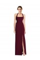 Burgundy Gold Halter Neck Sleeveless Open Back Trumpet Semi Formal Evening Dress / Prom Dress / Bridesmaid Dress Windon