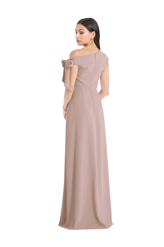 Dusty Pink Off the Shoulder Sleeveless A-Line Formal Evening Gown / Prom Dress / Bridesmaid Dress Windon