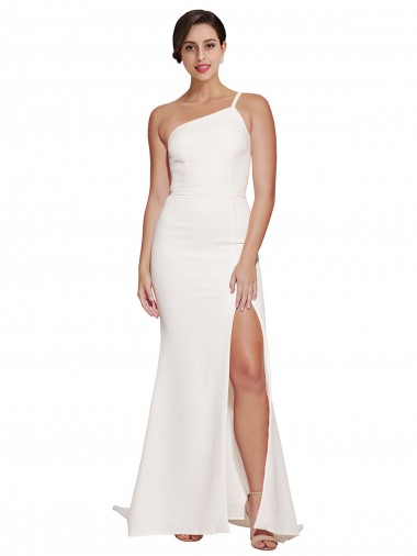Ivory Strapless Sleeveless Sheath Semi Formal Evening Dress / Prom Dress / Bridesmaid Dress Windon