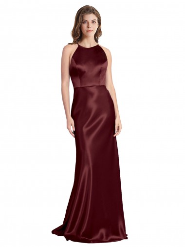 Burgundy Gold V-Neck Sleeveless A-Line Formal Evening Gown / Prom Dress / Bridesmaid Dress Windon