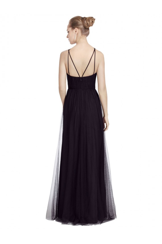 Black High Neck Sleeveless A-Line Bridesmaid Gown Windon