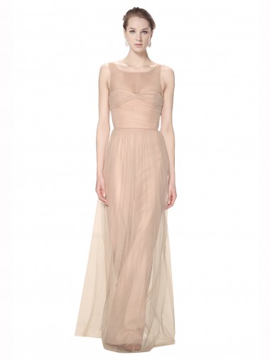 Blush High Neck Sleeveless Sheath Bridesmaid Dress Windon
