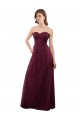 Burgundy Strapless Sleeveless Low Back A-Line Bridesmaid Dress Windon
