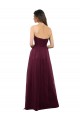 Burgundy Strapless Sleeveless Low Back A-Line Bridesmaid Dress Windon